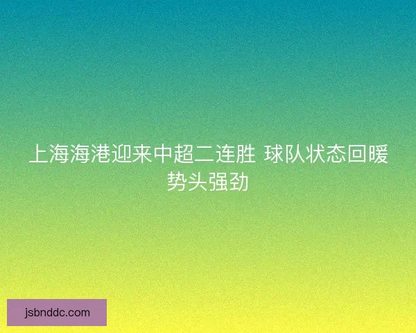 上海海港迎来中超二连胜 球队状态回暖势头强劲